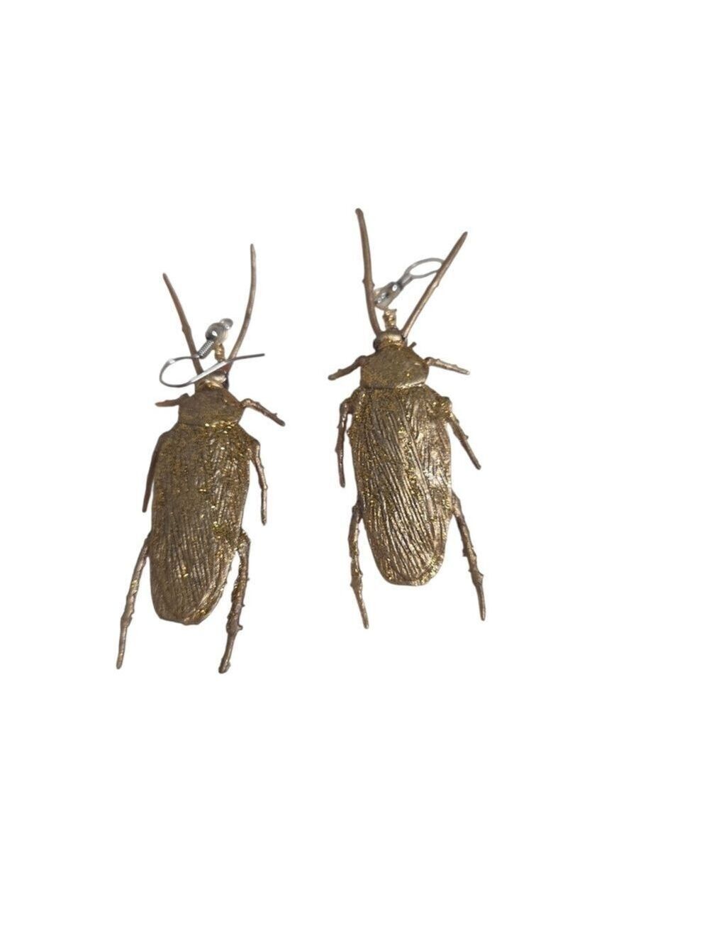 Gold Insect Roach Earrings NEW Orleans